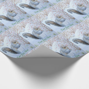 Grauwe eekhoornsneeuw, wild cadeaupapier