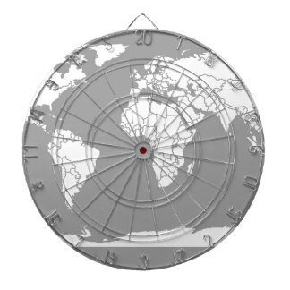 Grauwe en witte kaart van de wereld dartbord