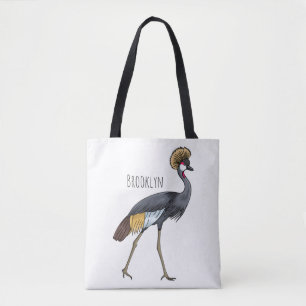Grauwe kraanvogel cartoon illustratie draagtas