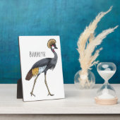 Grauwe kraanvogel cartoon illustratie fotoplaat (Zijkant)