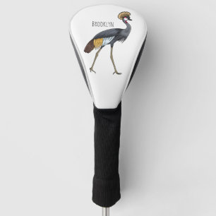 Grauwe kraanvogel cartoon illustratie golfheadcover
