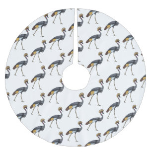 Grauwe kraanvogel cartoon illustratie kerstboom rok