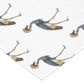 Grauwe kraanvogel cartoon illustratie korte tafelloper (Hoek)