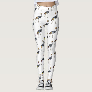 Grauwe kraanvogel cartoon illustratie leggings