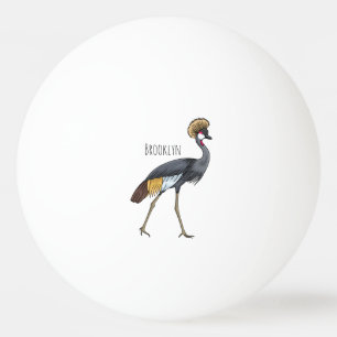 Grauwe kraanvogel cartoon illustratie pingpongballen