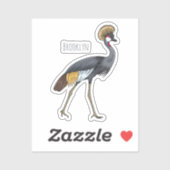 Grauwe kraanvogel cartoon illustratie sticker (Vel)