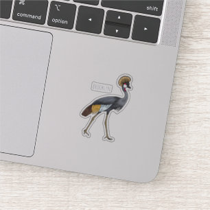 Grauwe kraanvogel cartoon illustratie sticker