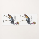 Grauwe kraanvogel cartoon illustratie yogamat (Achterkant (horizontaal))