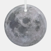 Grauwe maanfoto glas ornament (Voorkant)