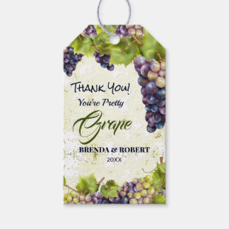 Grauwe mediterrane wijntuin Dank u Cadeaulabel