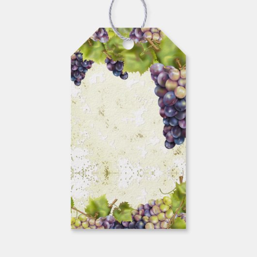 Grauwe mediterrane wijntuin Dank u Cadeaulabel (Achterkant)