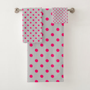 Grauwe roze pokstip bad handdoek