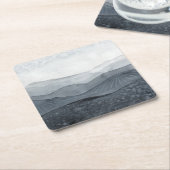 Grauwe vallei vierkante kartonnen onderzetter (Schuin)
