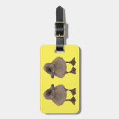 Grauwe vingerafdrukken foto aangepaste tekst bagagelabel (Voorkant verticaal)