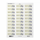 Grauwe vogel - koninklijk blauw extra groot retour etiket (Full Sheet)