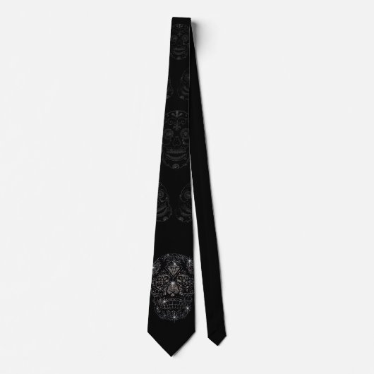 Gravata / Necktie - " diamonds skull" Stropdas (Voorkant)