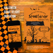 "Grave Delight" Spooktacular Halloween Party Kaart