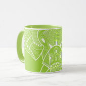 Grave éléphant vert - Mug de combo de 10 oz (Devant gauche)