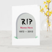 Grave RIP boven de Hill Birthday Kaart (Gele Bloem)