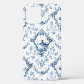 Graved Floral Toile w/Windmill & Boats-Blue Case-Mate iPhone Case (Achterkant)