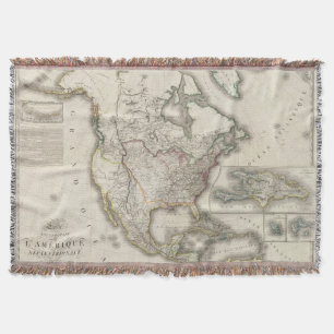 Graved Map of North America Deken