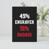 Graveer Badass Kaart (Staand voorkant)