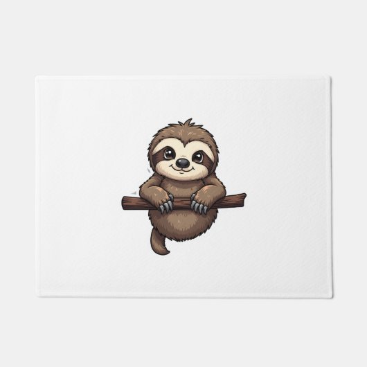 Graveerdes T-shirt met luiaard Vintage dierlijke k Deurmat (Voorkant)