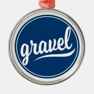 Gravel Fietsen Blauw Logo Metalen Ornament