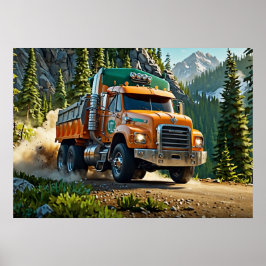 Gravel vervoeren - Trucker Poster