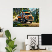 Gravel vervoeren - Trucker Poster (Thuiskantoor)