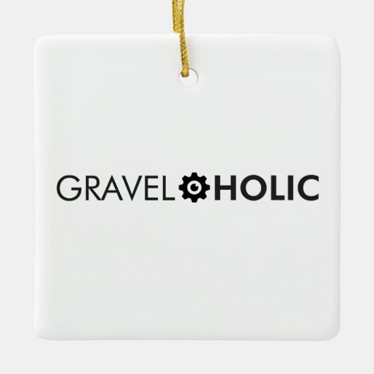 Gravelaholic grindfietsen keramisch ornament (Voorkant)