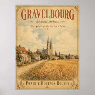 Gravelbourg Saskatchewan Vintage Reisposter Poster