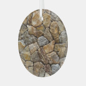 Gravelstenen muur: decoratief ontwerp glas ornament (Voorkant links)