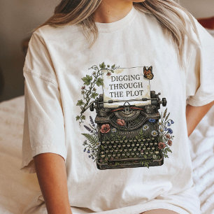 Graven in het plot Schrijfmachine Bloemstuk Tri-Blend Shirt