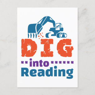Graven in Reading Teacher Bibliotheek Briefkaart