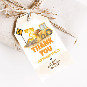 Graven IT Bouw 3e verjaardag gunst Tags Cadeaulabel