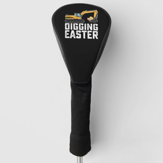 graven paasgraafmachine eierjacht grappig golfheadcover (Voorkant)
