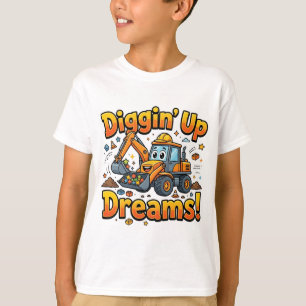 Graven van Dromen Leuk Graafmachine T-Shirt Kind