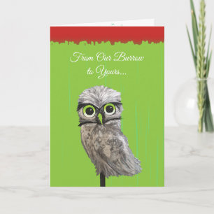 Gravende uil Feestdagen Kaart