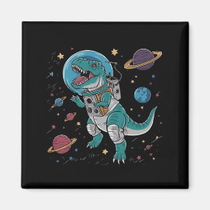 Graveren koele dude in speciale ruimte pak dino t- magneet