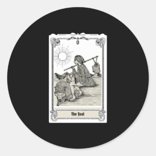 Graveren Tarot - De dwaas van Ronde Sticker