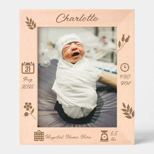 Gravés Cadres mémoire bébé fille personnalisée   DP7