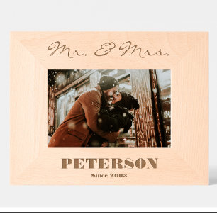 Gravés Cadres photo en bois personnalisés pour couple M. 