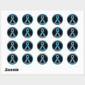 Graves Disease Warrior Ribbon Black Round Sticker (Vel)