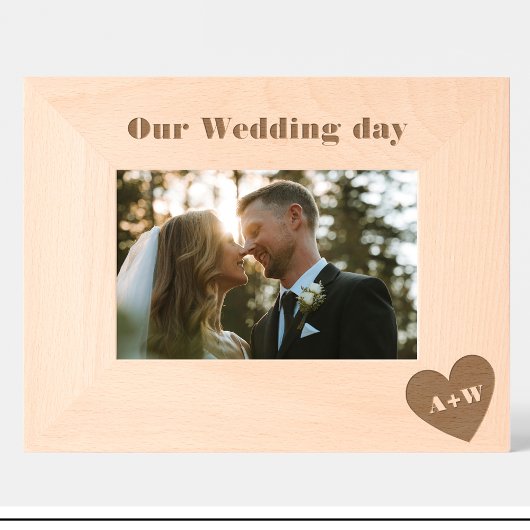 Gravés Monogramme mariage Cadres personnalisés en bois