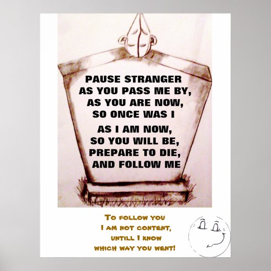 GRAVESTONE, PAUZE STRANGER JOKE poster (Voorkant)