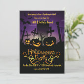 Graveyard Antics Halloween Invitation Kaart (Staand voorkant)