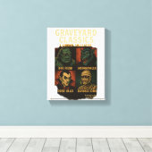 Graveyard Classics Oude Horror Monster Poster Canvas Afdruk (Insitu (Houten vloer))