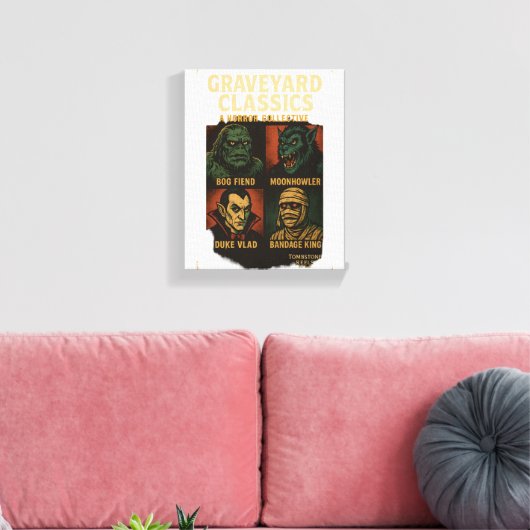 Graveyard Classics Oude Horror Monster Poster Canvas Afdruk (Insitu (Woonkamer))
