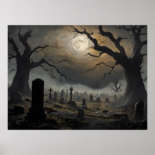 Graveyard Dawn - Haunted Cemetery Poster (Voorkant)